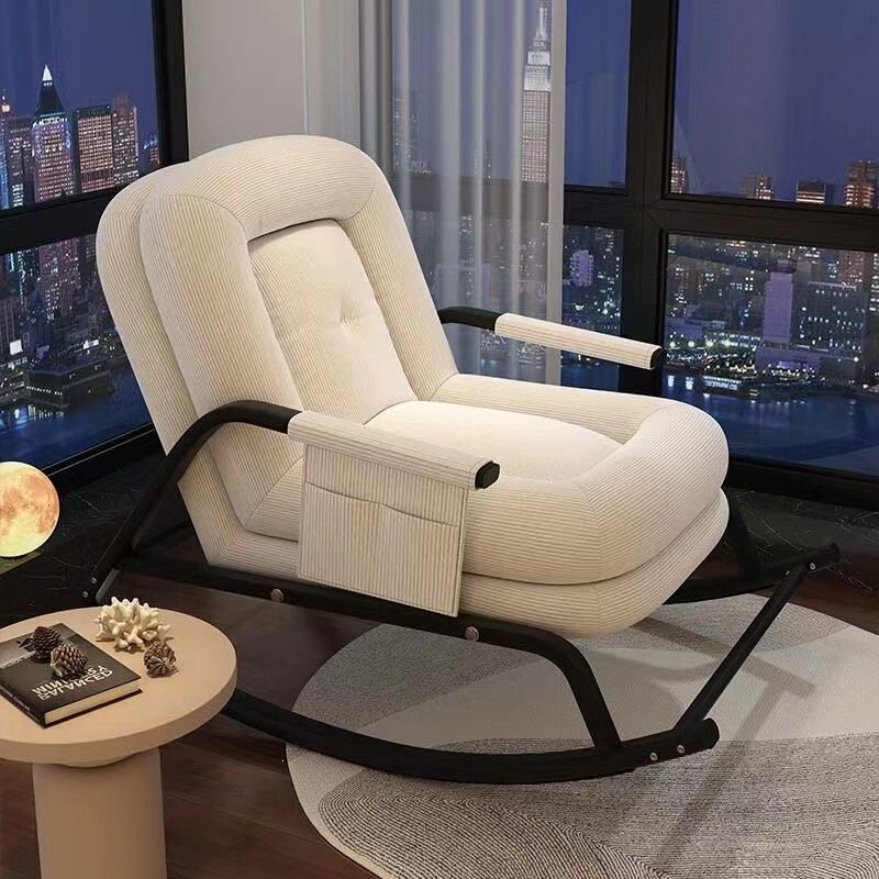Lazy sofa rocking chair for home use, balcony leisure lazy chair, single bedroom rocking chair, adult nap folding recliner