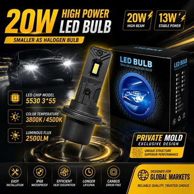Fanless Direct Plug-in LED Car Headlights High Brightness Front Lights 3800K 4500K Factory Direct Supply (Ön faralar)