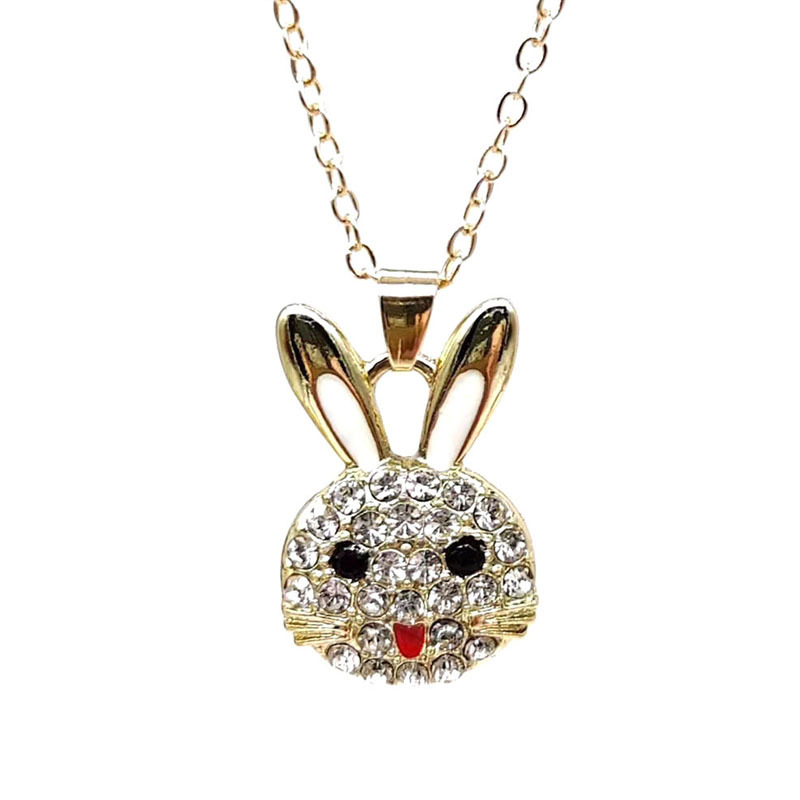 1 Pieza Lindo Conejo Aleación Enchapado Diamantes De Imitación Mujeres Collar Colgante display picture 5