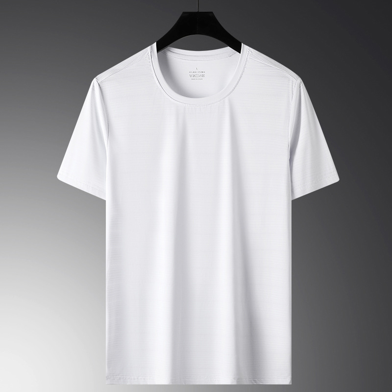 Sports solid color base body-friendly silk short sleeve T-shirt for…