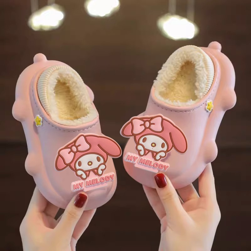 Sanrio niños Zapatillas de algodón nuevo invierno niños y niñas interior casa bebé suave Fondo cálido felpa Zapatillas de algodón