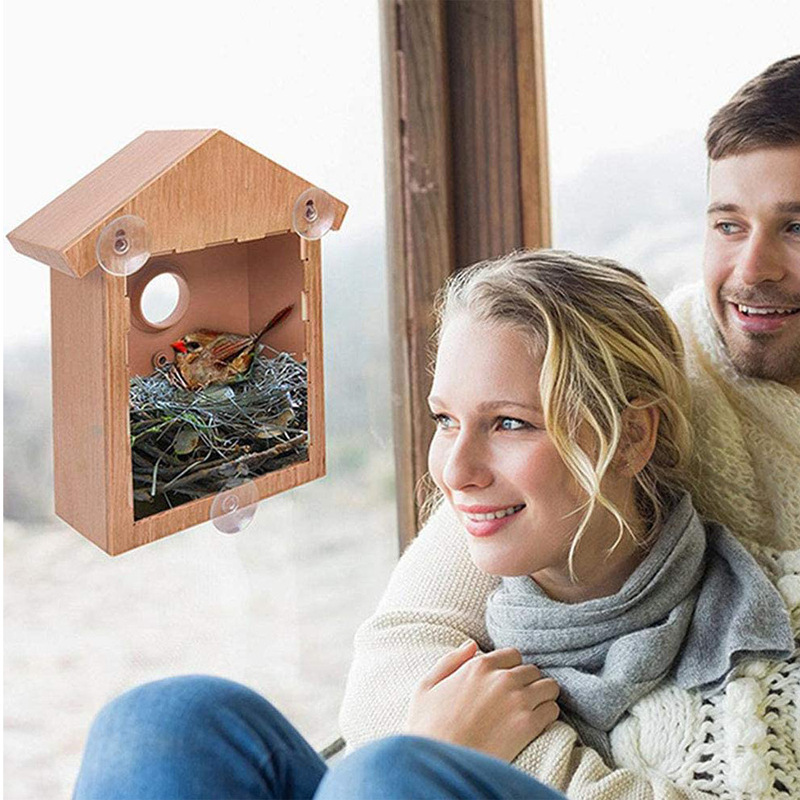New creative simulation bird nest with suction cup small outdoor bird cage feeder DIY bird nest Bird House