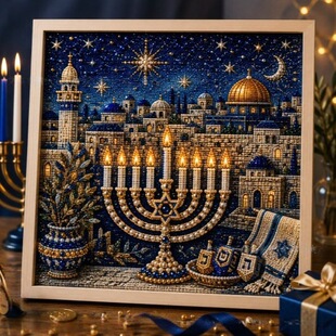 �羳���NHanukkah Pearl Art Kit �������ֹ�DIY����ˇ�g���b�[��