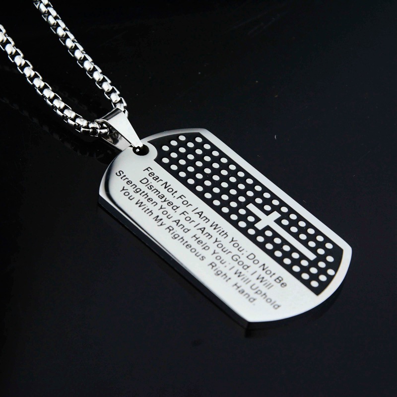 Collana con pendente lettera croce personalizzata in acciaio_voghion.com