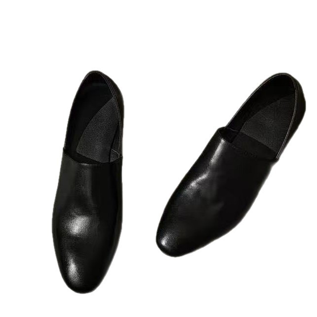 2026 primavera y verano explosivo cabeza redonda estilo británico Leaflet zapatos pequeños zapatos de cuero un pie de calzado de hombre zapatos de tacones gruesos zapatos de mujer