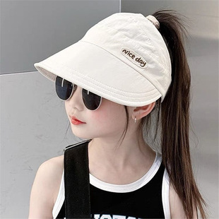 Girls Summer Uv Sun Hat Quick-Drying Baby Hat Children's Peaked Cap Thin Empty Top Sun Hat