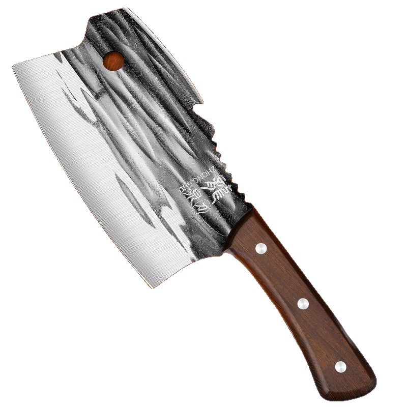 Cuchillo de cocina 2 - en - 1 para cortar verduras domésticas, cortar carne, cortar y cortar, herramienta de forja manual de doble uso comercial image 5