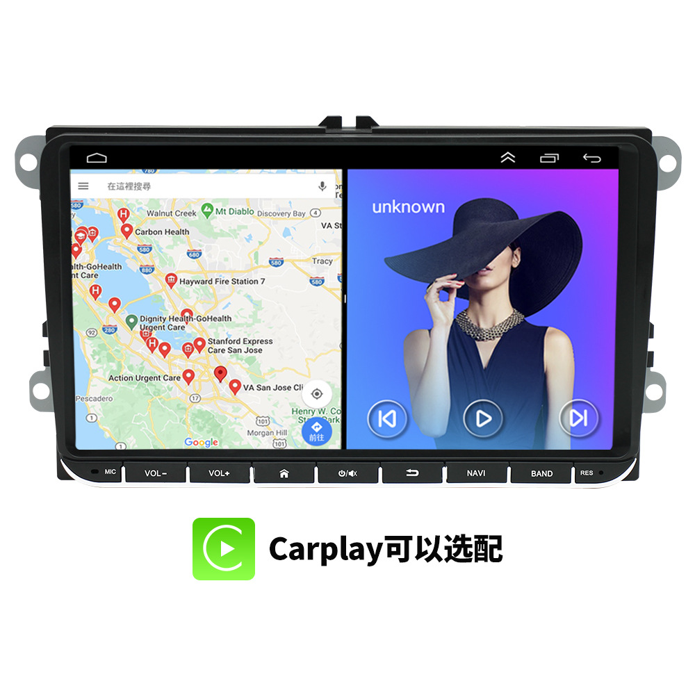 Venta al por mayor transfronteriza aplicable a 9 pulgadas Volkswagen máquina de navegación universal coche Android navegación todo-en una máquina Volkswagen universal