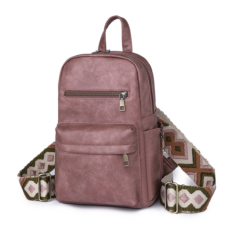 Bolso transfronterizo de las Mujeres Nuevo europeo y americano retro color sólido mochila niñas ligero bolsa de viaje casual para las mujeres