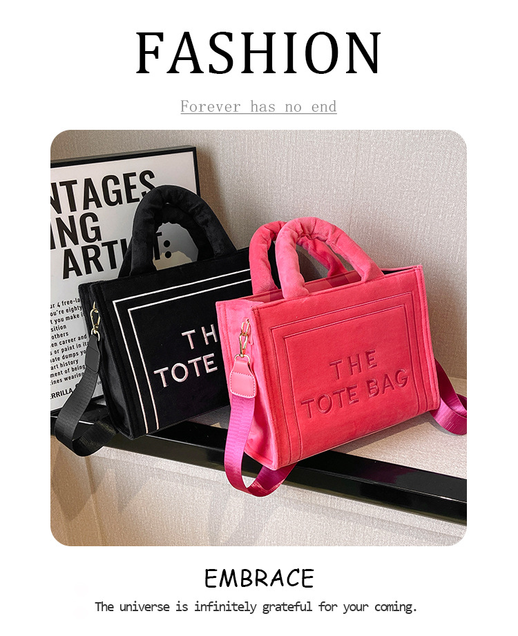 Fashionable Plush Tote Bag