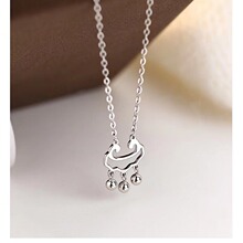 S925银长命锁项链2025新款吊坠女铃铛流苏项链时尚短款批发锁骨链