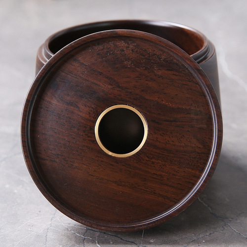 Jianshui black sandalwood solid wood inlaid with copper tea ceremony accessories can hold waste water tea residue ashtray tea tray tea set spare parts