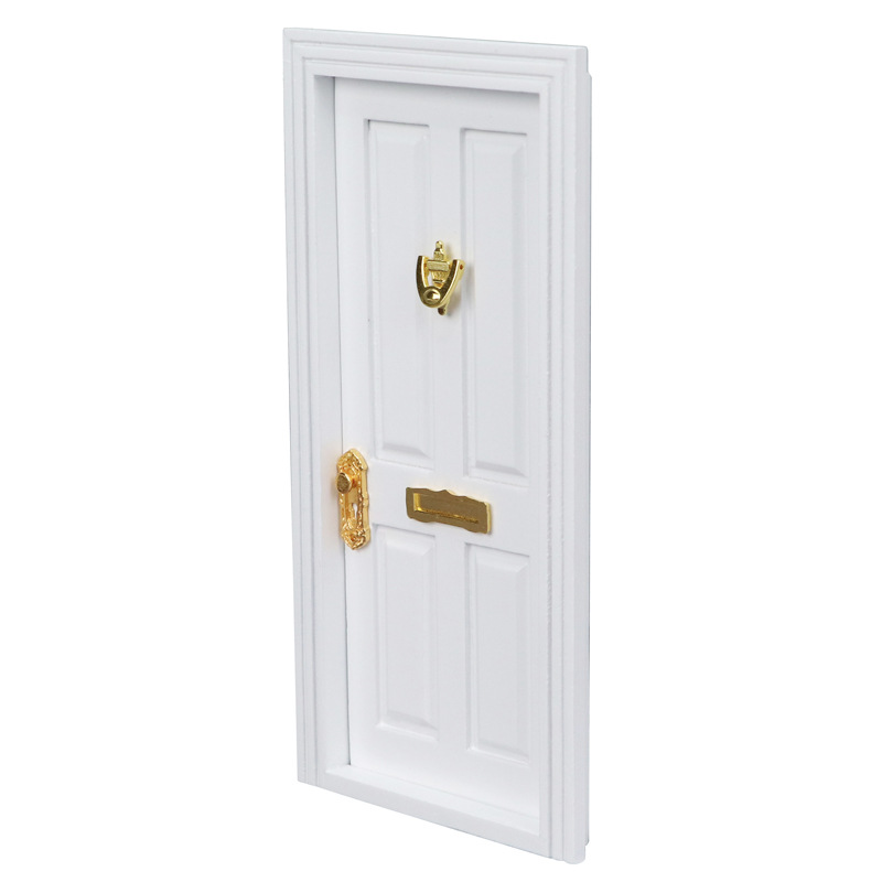 1:12 Dollhouse mini muebles bolsillo Casa de Campo Decoración Accesorios puerta y ventana blanca de cuatro rejillas puerta