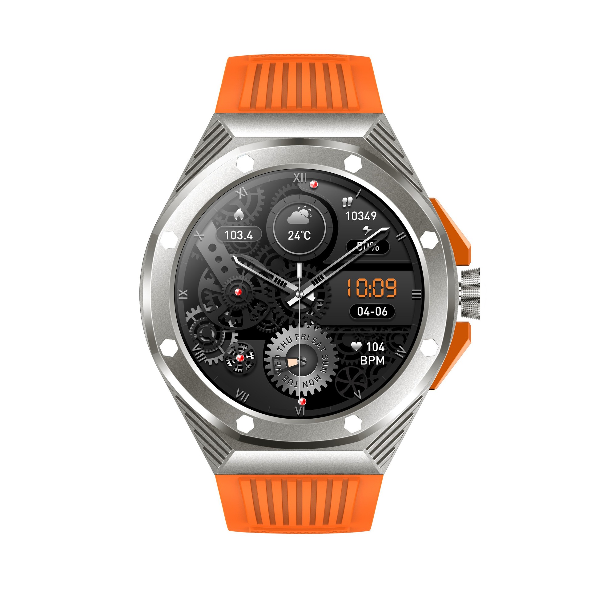 New HT8 smart watch 1.46 round screen metal case with encoder Bluetooth call Alipay health monitoring_voghion.com