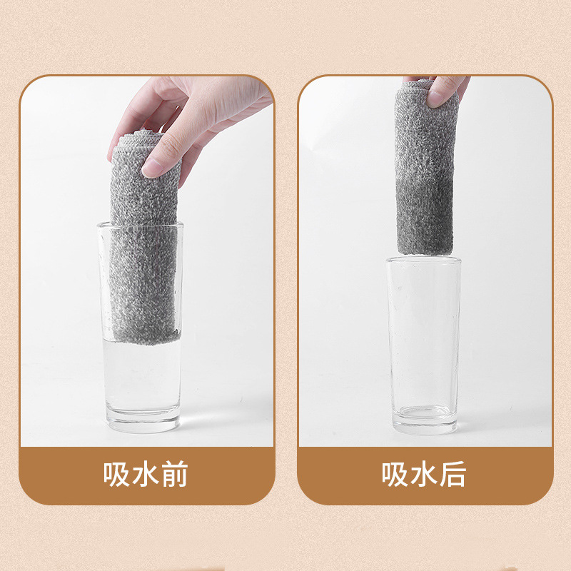 Fiber Absorbent Other Rags Dishcloth Japanese Bamboo Fiber Bamboo Charcoal Degreasing Dish Towel Thickened Fine