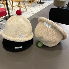 フォレストスタイルの子供用帽子、秋冬のニットメロンスキンハット、赤ちゃん用の暖かいおしゃぶり帽子、男の子と女の子用の地主ウール帽子