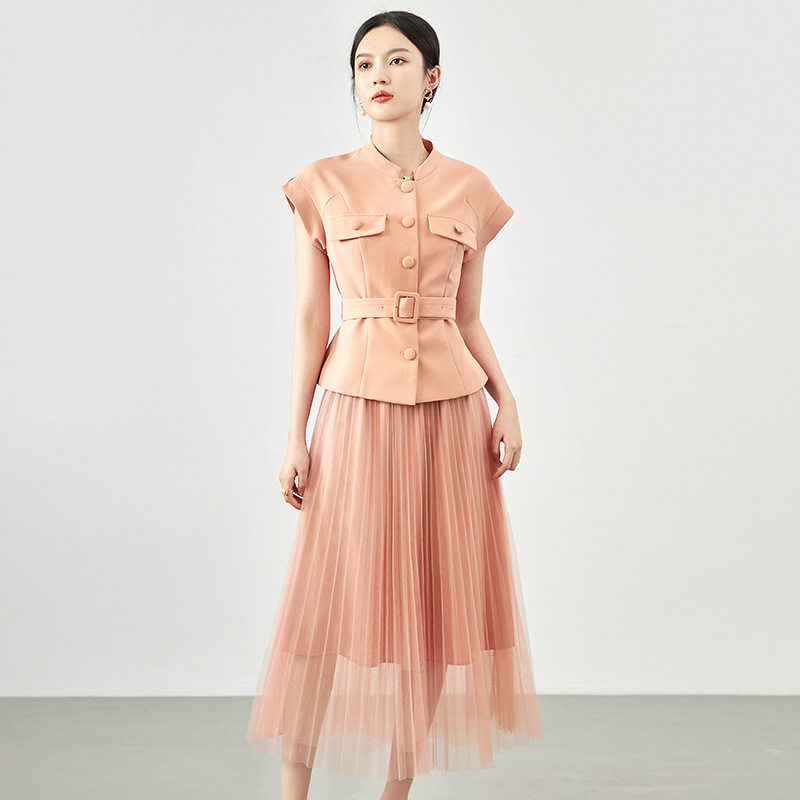 Đầm suông nữ midi tay ngắn mùa hè — 2417504 - Xanh lá cây chi tiết 7