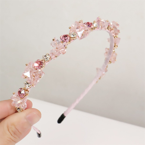 Korean jewelry Dongdaemun crystal rhinestone headband French elegant headband banquet hairpin headband pressed hair women's headwear