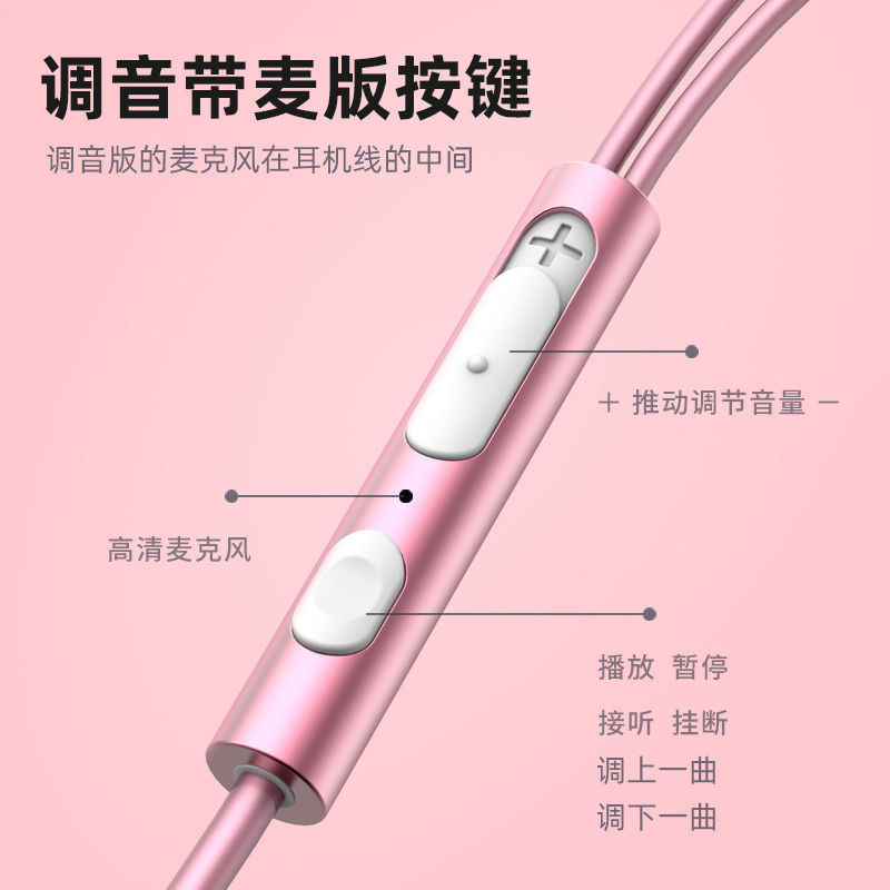 Metal in-ear wired headphones Magnetic wire controlled mobile phone headphones with microphone Cross-border new headset wholesale