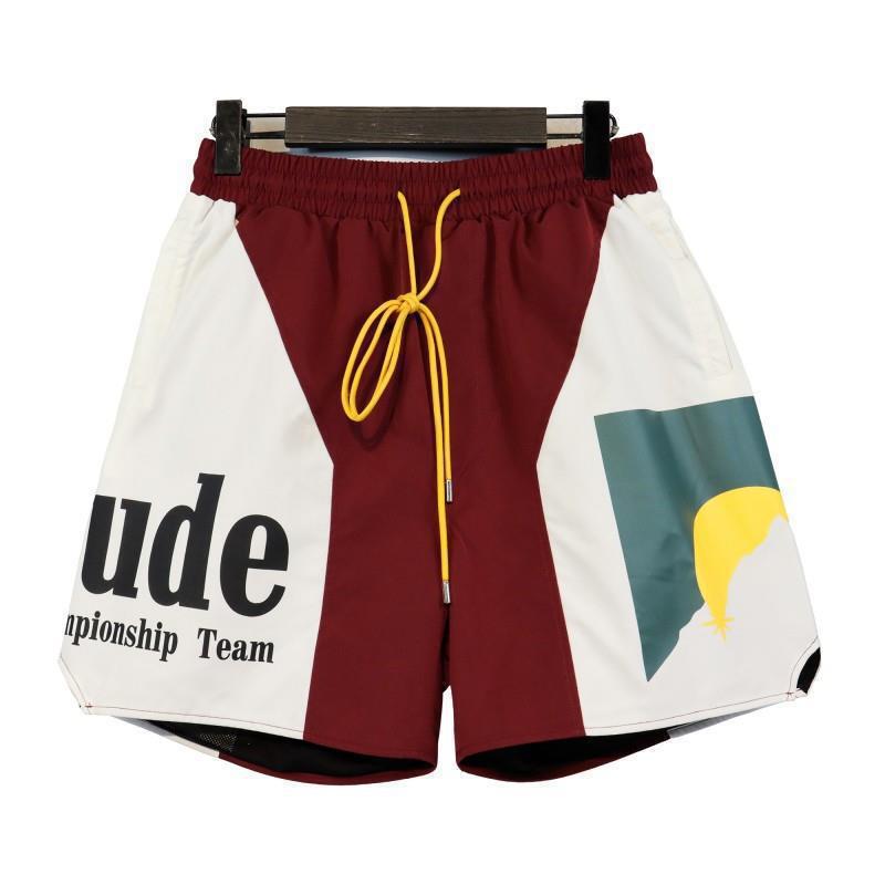 RHUDE ショーツ フォグ ハイストリート トレンド ブランド 巾着 3m レタープリント ヒップホップ ビーチ 5点式バスケットボールパンツ 男女兼用 ヒップホップ|undefined