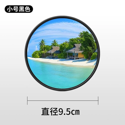 Car, Large Truck, and Bus Blind Spot Auxiliary Rearview Mirror with Added Convex High-Definition Wide-Angle Reversing Small Round Mirror (Large field of view rear view auxiliary mirror) - large-truck-small-round-mirror-black-95cm-single-pack