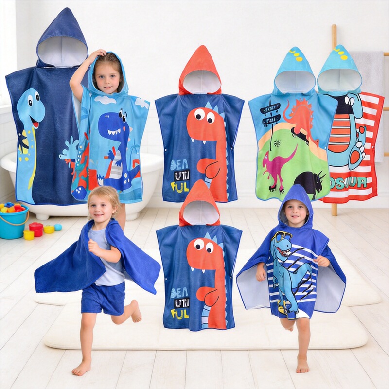 Children's printed bath towel microfiber baby boys and girls bath can wear easy absorbent outdoor quick-drying beach towel wholesale Children's printed bath towel microfiber baby boys and girls bath can wear easy absorbent outdoor quick-drying beach towel wholesale