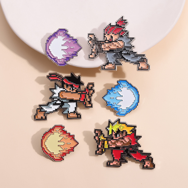 Street Fighter Street game brooch cool peripheral long kenhao ghost fluctuation boxing metal badge wholesale Street Fighter Street game brooch cool peripheral long kenhao ghost fluctuation boxing metal badge wholesale
