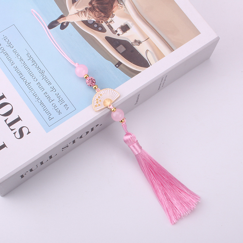 White Fan Tassel Ancient Chinese Clothing Tassel Cloud Fan Group Fan Ear White Ear Hanging Pendant Jewelry Fan Tassel Ear