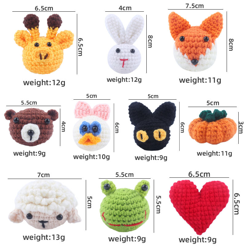 Nueva mano de ganchillo animal mordedor Super lindo animal cabeza los niños chupete cadena juguete Accesorios