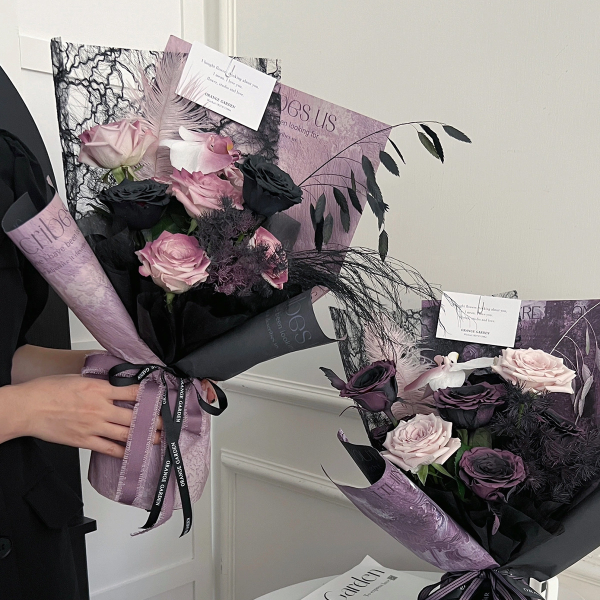 Papel de embalaje de salsa de ciruela al por mayor de materiales de flores de mármol de pintura al óleo atmósfera de papel de arte