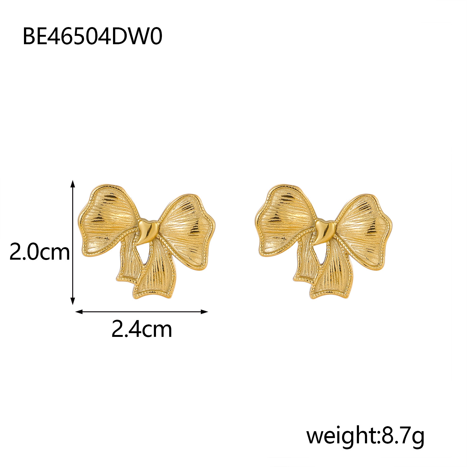 8g Weight 304 Stainless Steel Ear Needle Material Ear Studs Classification 1 Pair Quantity Holiday, Daily Occasion 304 Stainless Steel Material Bow Knot Pattern All Seasons Season Women's Gender Plating Design Elegant, Simple Style Style 1 Pair Elegant Simple Style Bow Knot Plating 304 Stainless Steel Ear Studs 2
