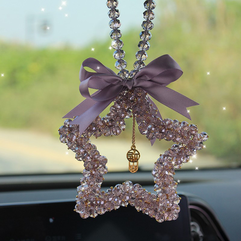 New car star crystal pendant for car interior rearview mirror decoration, safety charm, high-end internet celebrity hot item