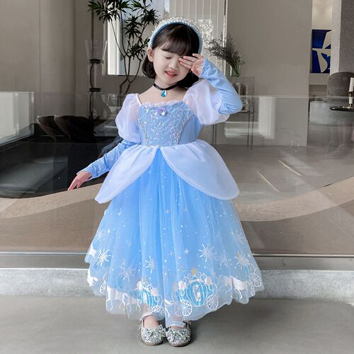  Spring Cinderella Princess Dress Cinderella Girls' Dress Formal Dress Halloween Foreign Trade One-Stop Service 