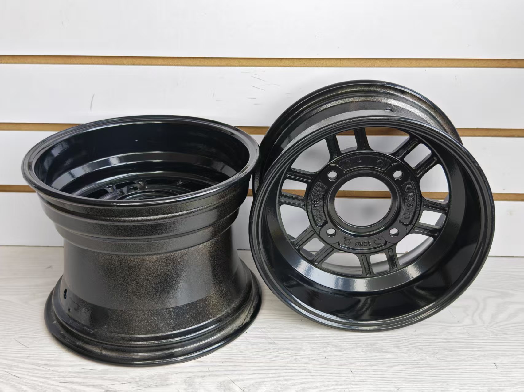 Aluminum Alloy Wheel Rims for Four-Wheel Beach Vehicles, Black and Silver Dual-Color Atv/Utv Wheels, Wholesale Parts for Off-Road Motorcycles