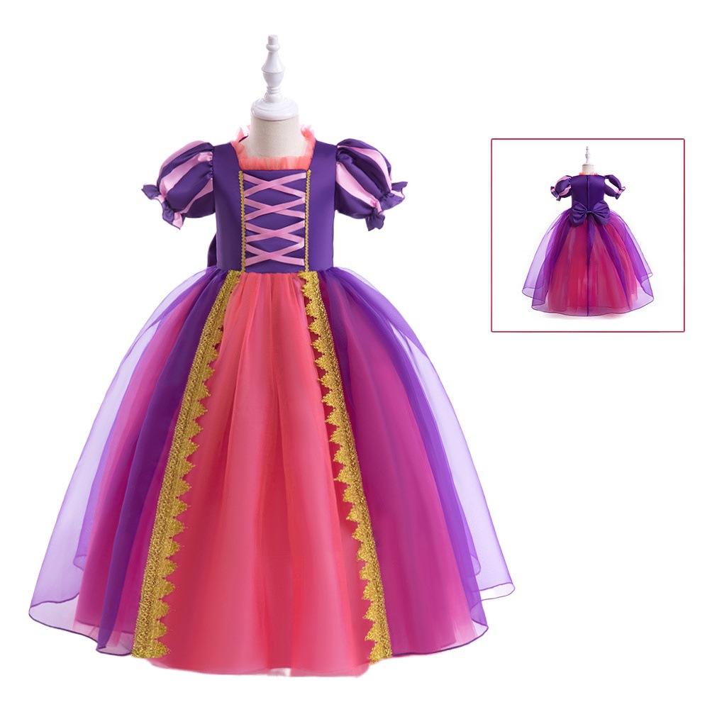 Nuevos niños de Halloween ropa para niños Sophie vestido de princesa de pelo largo niñas malla puff manga cos rendimiento vestido