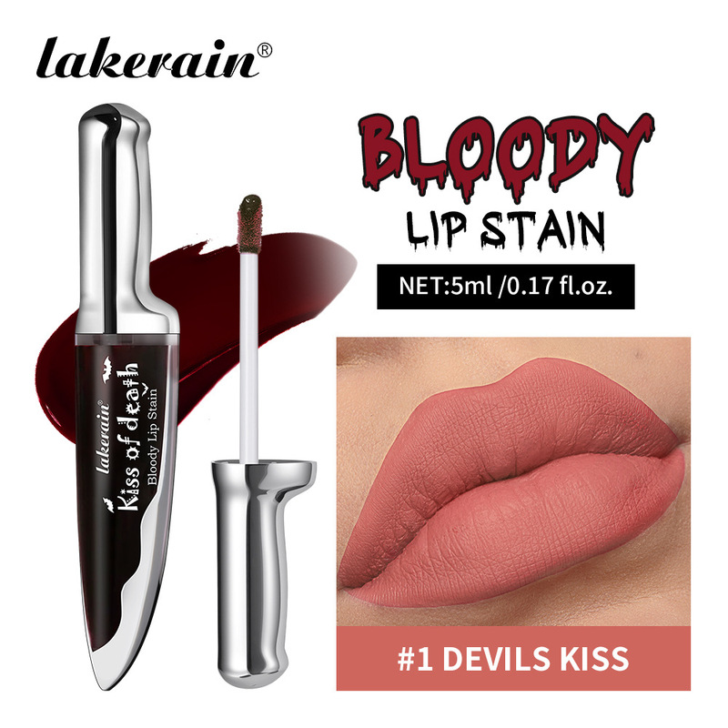 lakerain跨境外贸万圣节主题唇彩Bloody Lip Stain持久变色唇釉|undefined
