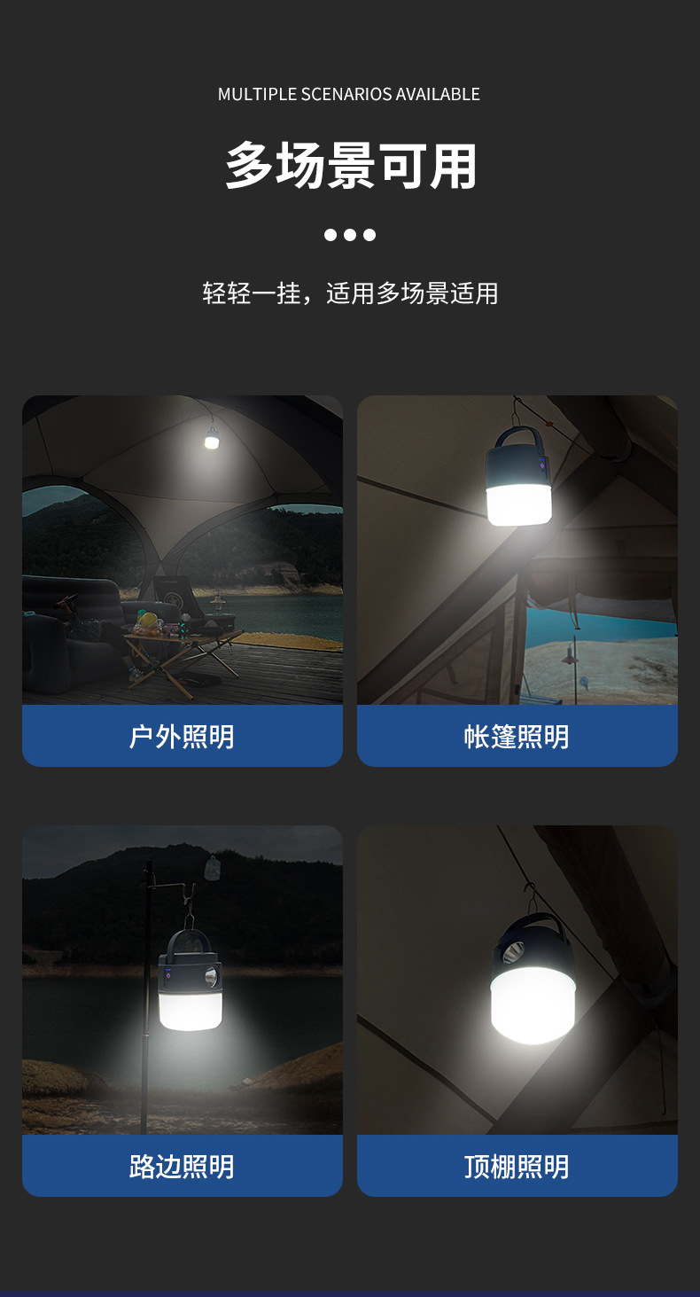 挂式户外露营灯LED太阳能充电便携式帐篷夜市地摊应急野营充电灯详情12
