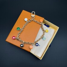 跨境女包饰链驴牌欧洲箱包扣链条彩色糖果链条包包挂饰手机壳挂件