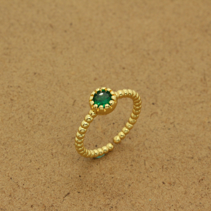 Cross-border Jewelry Retro Simple Inlaid Zircon Personality Round Rhinestone Twist Ring display picture 4