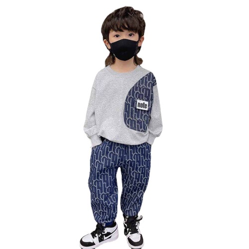 Boys' autumn clothing, children's clothing, spring and autumn sportswear suits, older children's long-sleeved sweatshirts and casual pants two-piece trendy sets