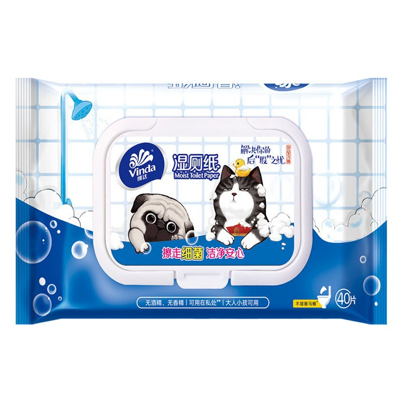 Vida мокрый туалетная бумага для личной чистки влажные бумажные полотенца, чтобы вытереть задницу салфетки 40 таблеток/пакет оптовая продажа туалетных салфеток