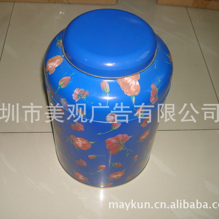 源头工厂供应 圆形大茶叶铁罐、米/家用产品储物铁罐，金属大