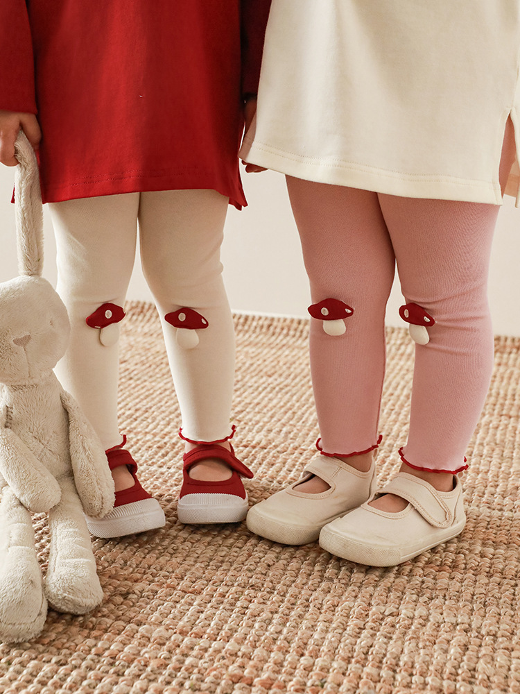 Qiu Duo Meng-mallas con forma de seta para niña, pantalones de moda para niño, estilo coreano, primavera y otoño, 2025