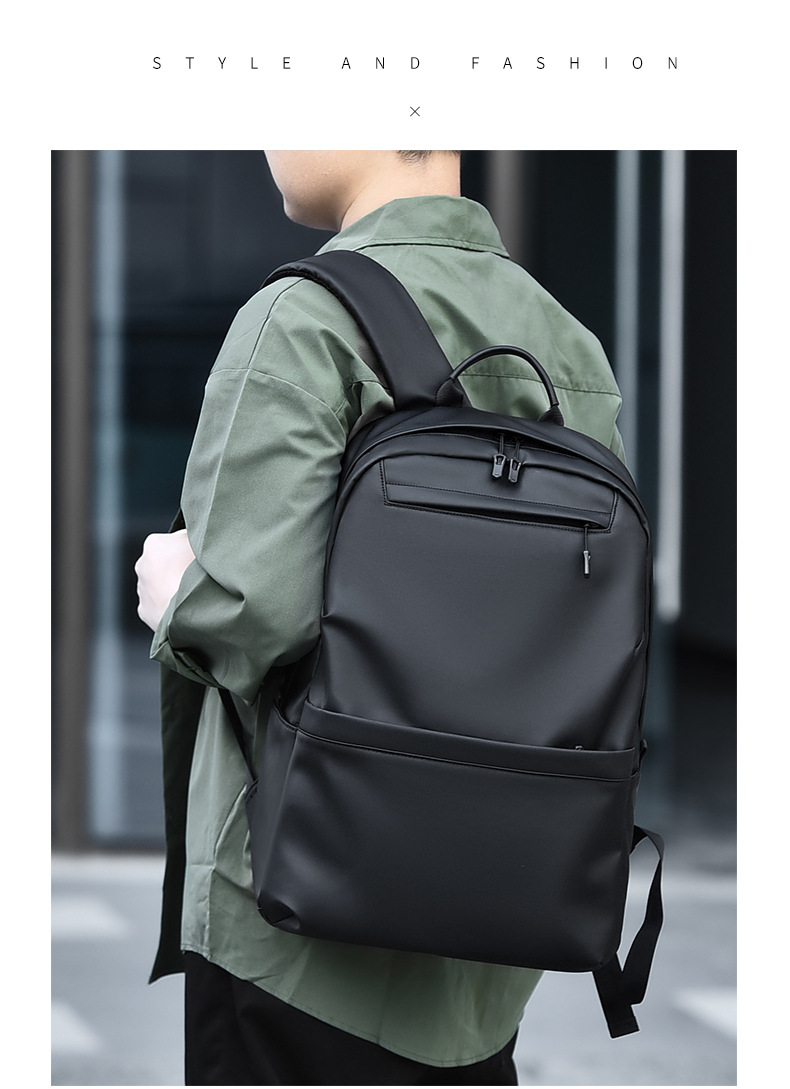 A new minimalist backpack for men, a Korean-style casual and fashionable backpack for laptops, with a logo printed on it undefined