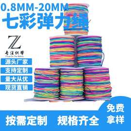 [定制]黑白乳胶弹力绳 卫衣收口圆橡筋高弹力彩色圆松紧绳