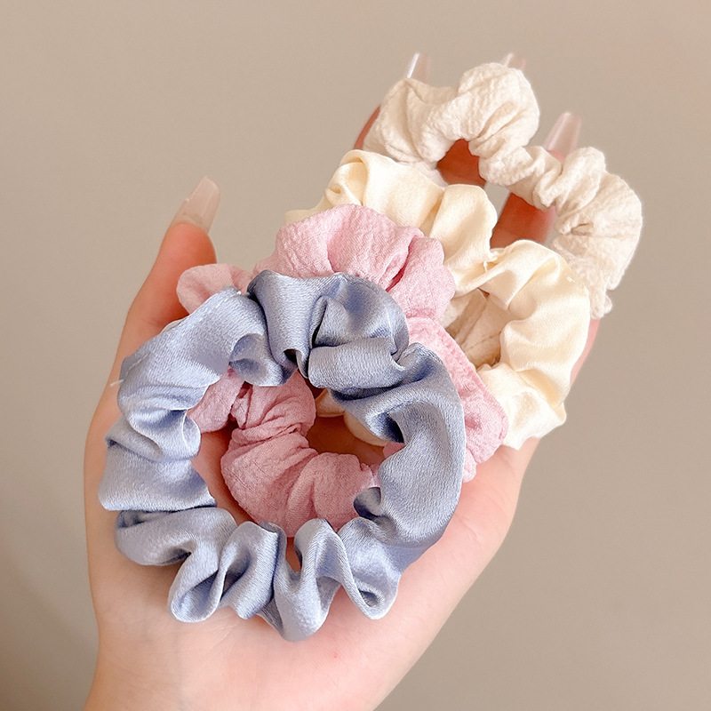 Estilo francés de alta calidad, lazo para el cabello delgado, temperamento simple femenino, banda de goma para el cabello, accesorios para el cabello, nueva funda de cuero de cuerda para el cabello 2025