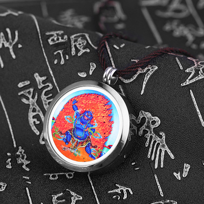 藏族配饰佛像嘎乌盒佛教开光楞严咒吊坠不锈钢唐卡噶乌盒厂家定制