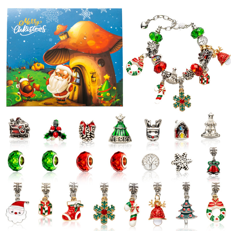 新しいクリスマスブラインド箱セット雪花滴油ビーズブレスレットかわいいクリスマス老人鈴クリスマスツリーアクセサリー|undefined