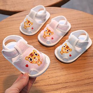 Summer 0-1 Year Old Baby Sandals 6-12 Months Male and Female Baby Toddler Shoes Tendon Soft Sole Velcro Pre-Step Shoes