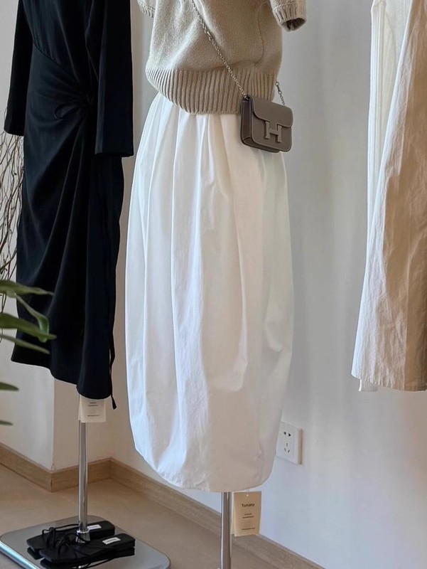 深セン南友の軽い高級ハイエンド商品〜超美しい白いスカート女性用2025新しい弾性ウエストスカート|undefined
